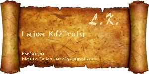Lajos Károly névjegykártya